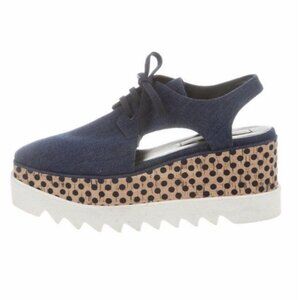 Stella McCartney 39.5 Polka Dot Platform Slingback Elyse Cut Out Derby Shoes